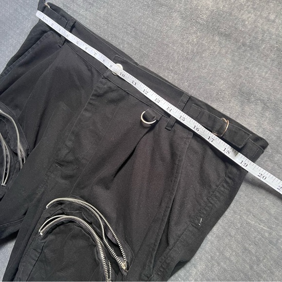 mnml Cargo Shorts XXL Black Cotton Front Zipper Pockets Grunge Streetwear Beach - Picture 8 of 12